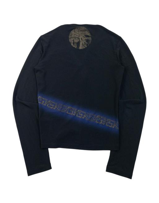 Vintage 2000s Versace Jeans Couture Chain Print Long Sleeve Top Size S, 2 of 7