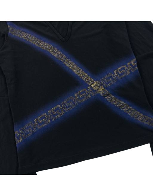 Vintage 2000s Versace Jeans Couture Chain Print Long Sleeve Top Size S, 6 of 7