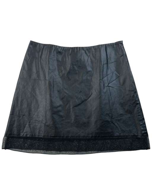 Vintage 2000s Versace Jeans Couture Faux Leather Mini Skirt Size W26, 1 of 4