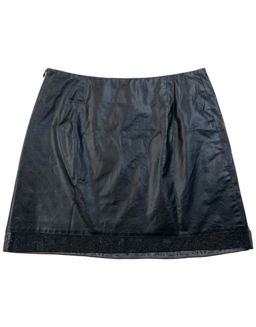 Vintage 2000s Versace Jeans Couture Faux Leather Mini Skirt Size W26, 2 of 4