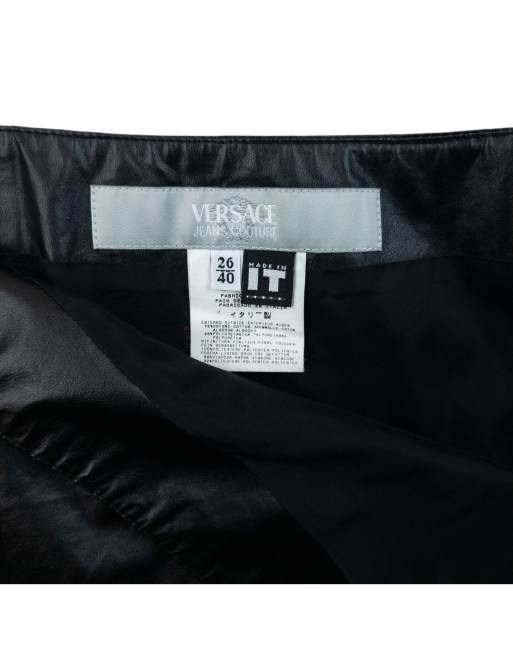Vintage 2000s Versace Jeans Couture Faux Leather Mini Skirt Size W26, 4 of 4