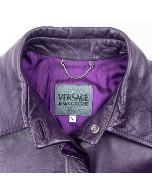 Vintage 2000s Versace Jeans Couture Leather Longline Jacket Size M, 3 of 4