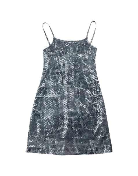 Vintage 2000s Versace Jeans Couture Sequin Denim-Print Dress Size S - view 1