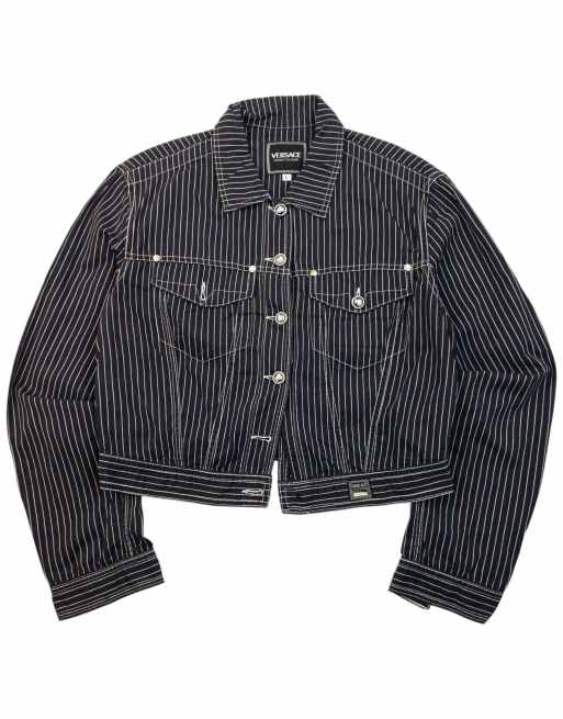 Vintage 2000s Versace Jeans Couture Striped Jacket Size L, 1 of 4