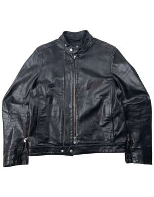 Vintage 2000s Versace Jeans Couture Zip Up Leather Jacket Size SM