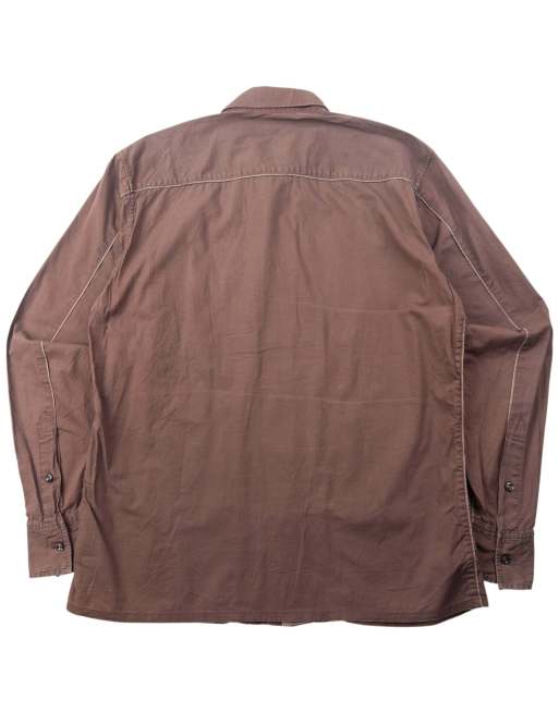 Vintage 2000s Yohji Yamamoto A.A.R Long Sleeve Button Up Shirt Size M in Brown, 2 of 4