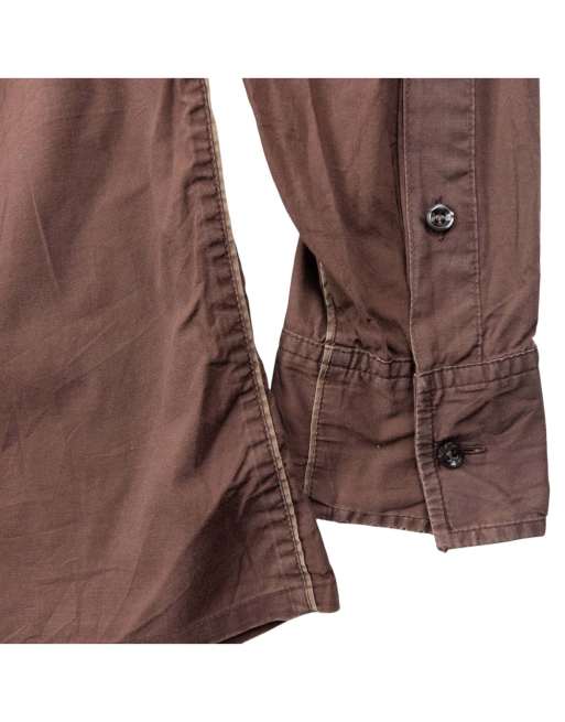 Vintage 2000s Yohji Yamamoto A.A.R Long Sleeve Button Up Shirt Size M in Brown, 4 of 4