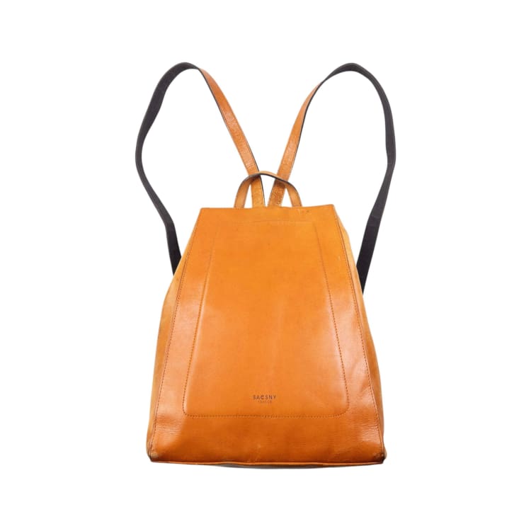Vintage 2000s Y'Saccs By Yohji Yamamoto Leather Backpack in Orange