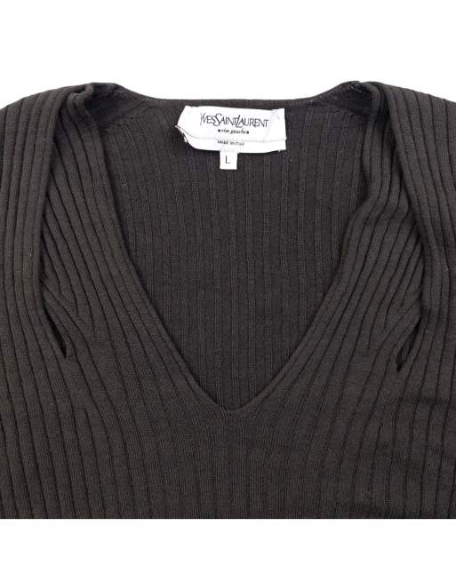 Vintage 2000s YSL Yves Saint Laurent By Tom Ford Cropped Jumper Size L, 3 of 4