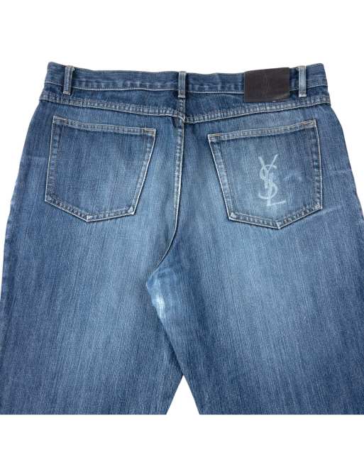 Vintage 2000s YSL Yves Saint Laurent Denim Jeans Size W35 in Blue