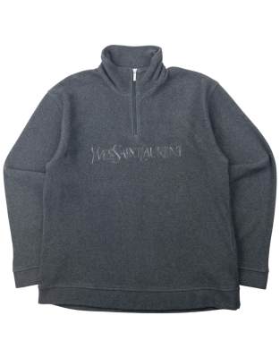 Vintage 2000s YSL Yves Saint Laurent Q Zip Fleece Sweatshirt Size