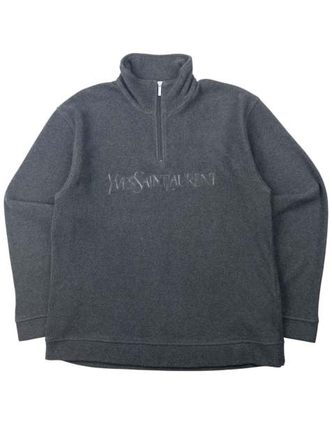 Vintage 2000s YSL Yves Saint Laurent Q Zip Fleece Sweatshirt Size M - view 1