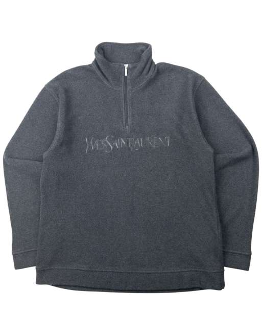 Vintage 2000s YSL Yves Saint Laurent Q Zip Fleece Sweatshirt Size M