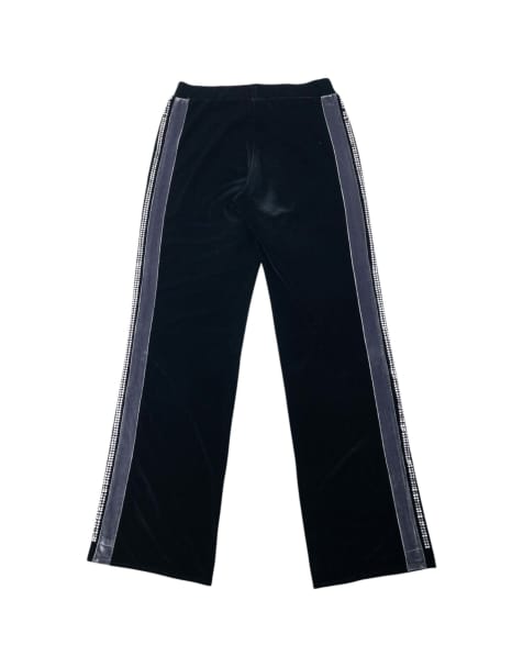Vintage 2009 Dolce & Gabbana Velour Diamonte Tracksuit Bottoms Size L in Black - view 1