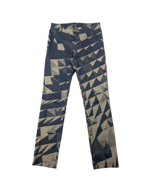 Vintage 2009 Issey Miyake Geometric Denim Jeans Size W28 in Navy
