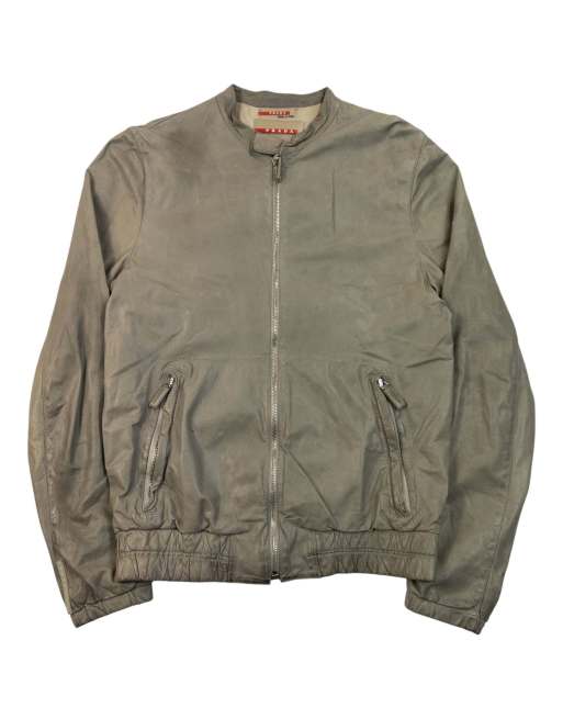 Vintage 2009 Prada Sport Zip Up Leather Jacket Size M, 1 of 4