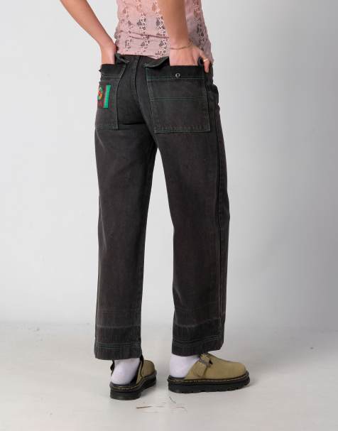 Vintage  26x30 Denim Hip Hop Baggy Jeans Charcoal Grey - view 1