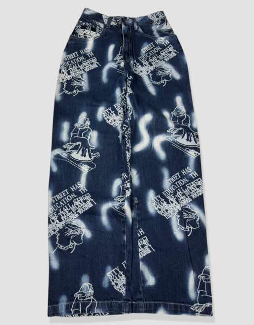 Vintage 28W 30L School of Hard Knocks jeans in blue