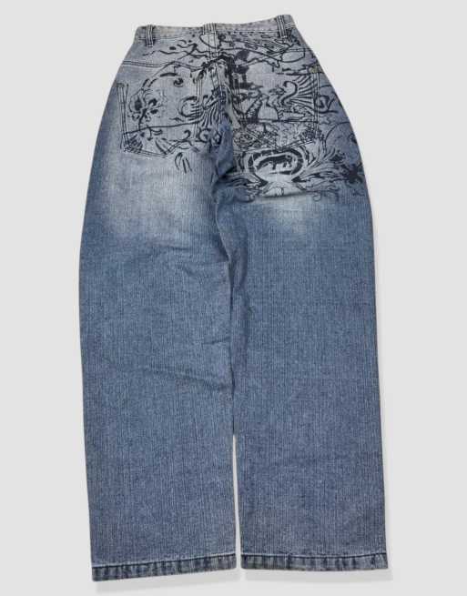 Vintage 28W 32L Ecko Unltd grunge baggy jeans in blue