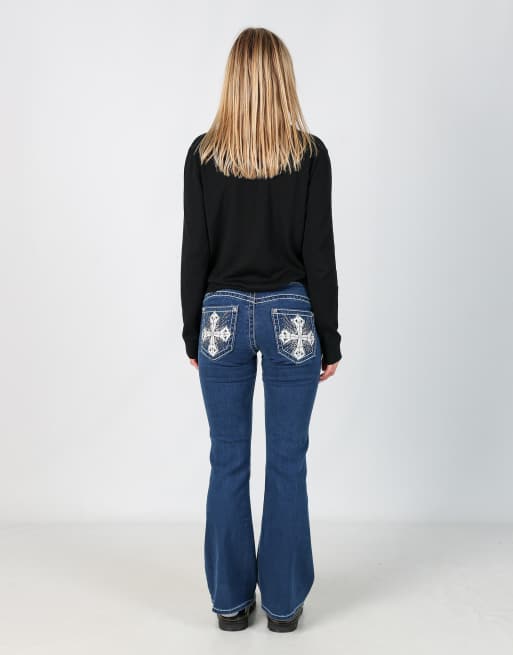 Vintage  28x32 denim bootcut jeans in blue, 3 of 4