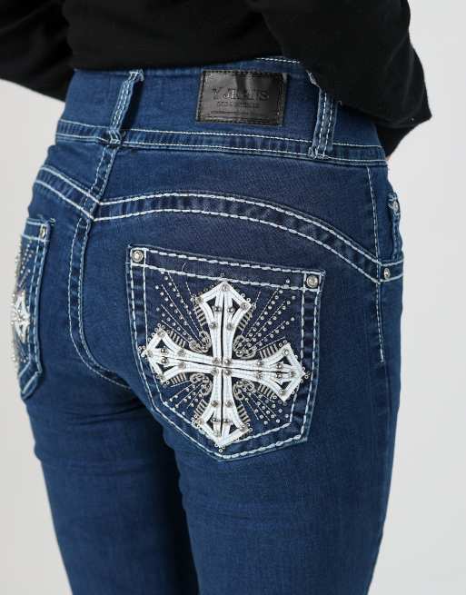 Vintage  28x32 denim bootcut jeans in blue, 4 of 4