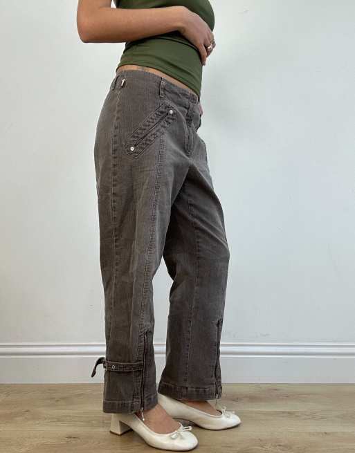 Vintage 3/4 length jeans in brown, 3 of 4
