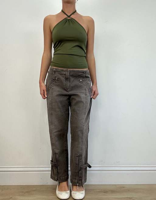 Vintage 3/4 length jeans in brown, 4 of 4