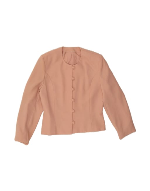 Vintage 3/4 Sleeve 6 Button Blazer Jacket UK 12 Medium In Pink