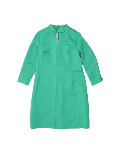 Vintage 3/4 Sleeve A-line Dress UK 12 Medium In Green - view 1