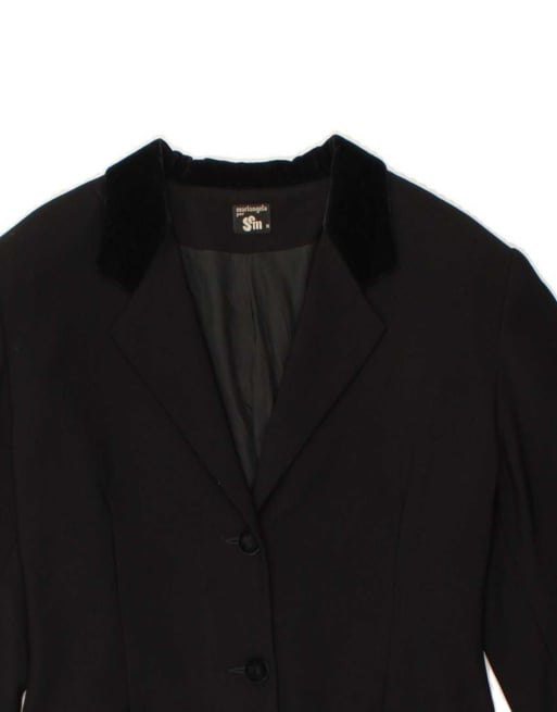 Vintage 3/4 Sleeve Blazer Jacket UK 12 Medium In Black, 3 of 4