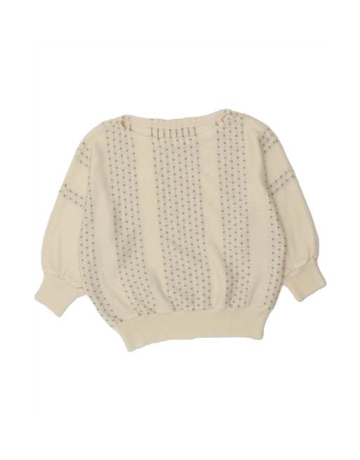 Vintage 3/4 Sleeve Boat Neck Jumper Sweater UK 16 Large In Off In White
