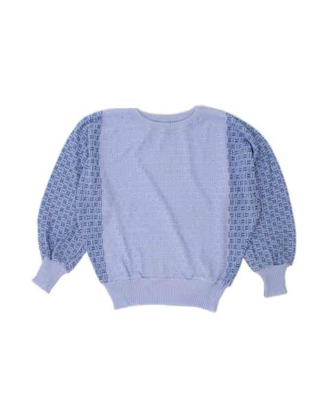 Vintage 3/4 Sleeve Boat Neck Jumper Sweater UK 16 Large In Purple - view 1