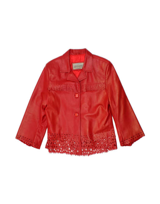 Vintage 3/4 Sleeve Jacket UK 8 Small In Red