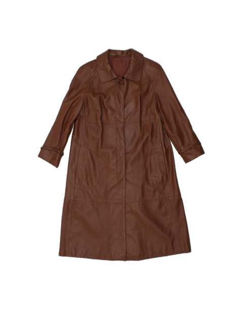 Vintage 3/4 Sleeve Leather Coat It 50 XL In Brown - view 1