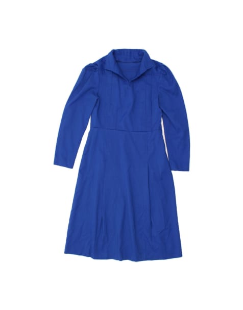 Vintage 3/4 Sleeve Maxi Dress UK 12 Medium In Blue - view 1