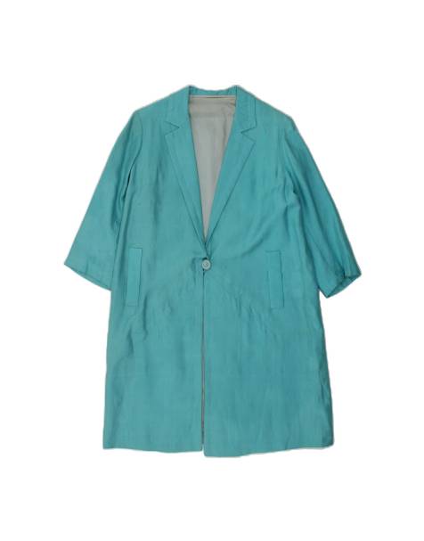 Vintage 3/4 Sleeve Overcoat UK 14 Medium In Blue - view 1