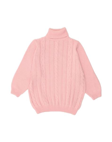 Vintage 3/4 Sleeve Roll Neck Jumper Sweater UK 14/16 Large In Pink - view 1