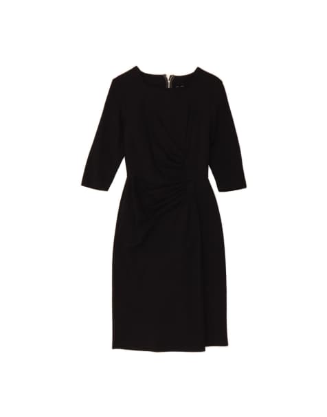 Vintage 3/4 Sleeve Sheath Dress It 36 XS In Black - view 1