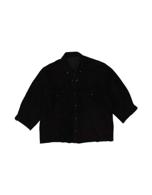 Vintage 3/4 Sleeve Shirt UK 18 XL In Black