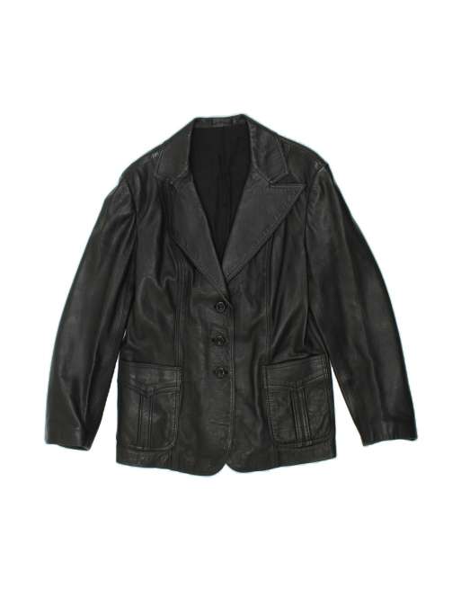 Vintage 3 Button Blazer Jacket EU 46 XL In Black