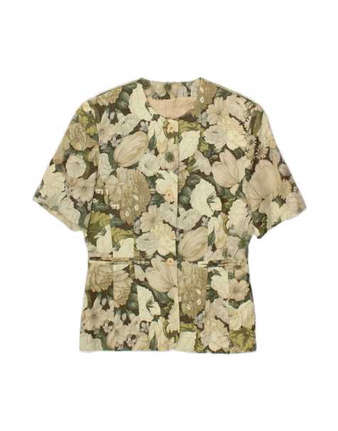 Vintage 3 Button Blazer Jacket It 40 Small In Green Floral - view 1