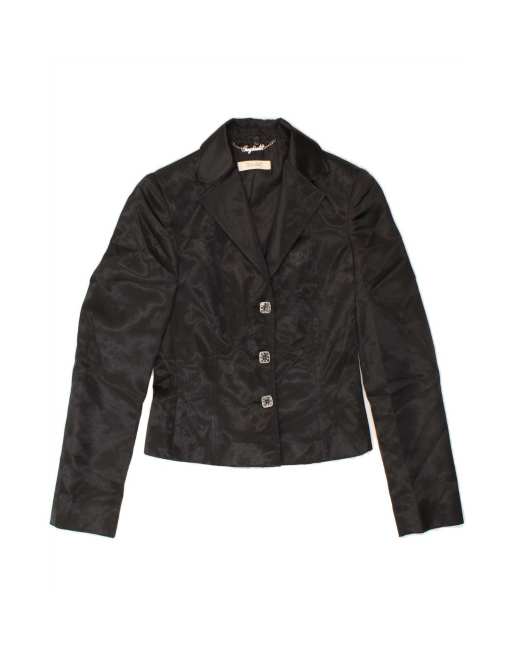 Vintage 3 Button Blazer Jacket It 42 Medium In Black
