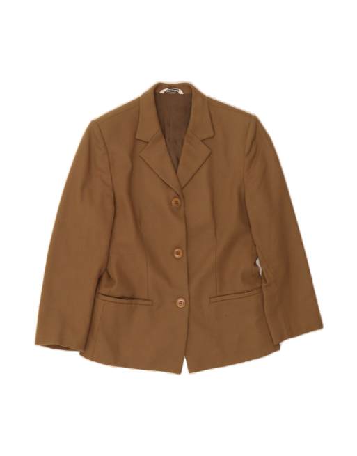 Vintage 3 Button Blazer Jacket It 42 Medium In Brown Wool