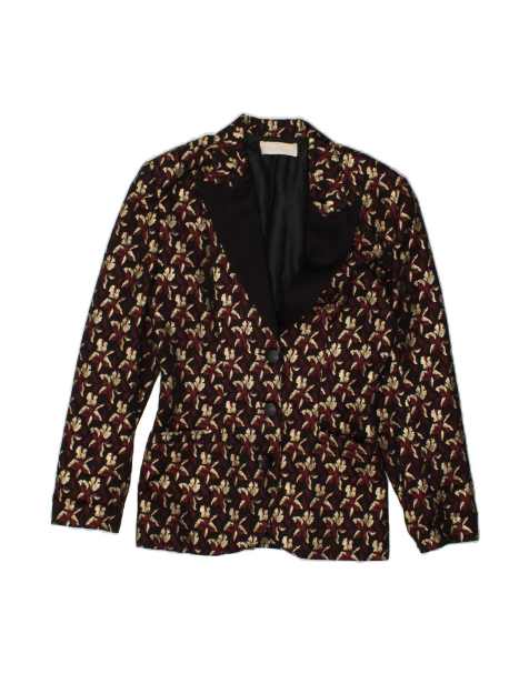 Vintage 3 Button Blazer Jacket It 42 Medium In Maroon Floral - view 1
