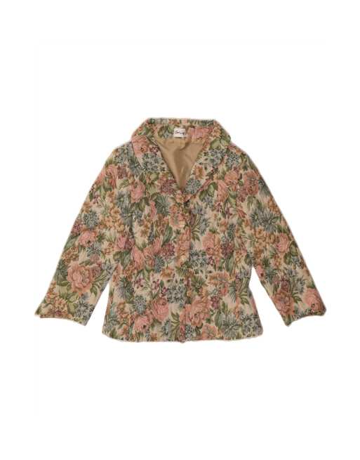 Vintage 3 Button Blazer Jacket It 42 Medium In Multicoloured Floral