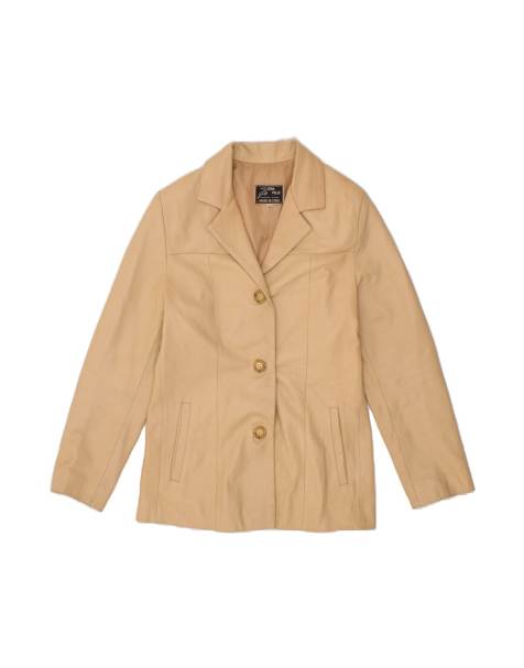 Vintage 3 Button Blazer Jacket It 44 Medium In Beige - view 1