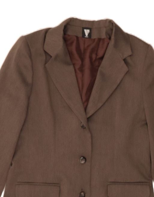 Vintage 3 Button Blazer Jacket It 44 Medium In Brown, 3 of 4