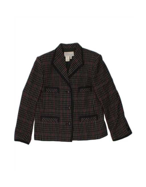 Vintage 3 Button Blazer Jacket It 46 Large In Grey Check