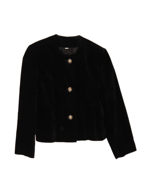 Vintage 3 Button Blazer Jacket UK 12 Medium In Black