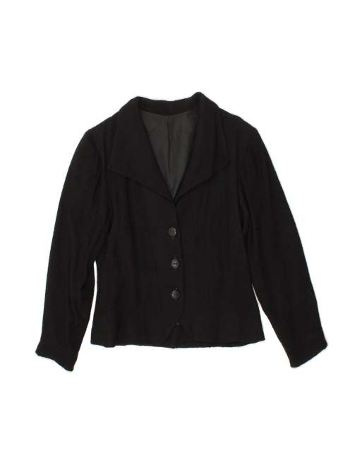 Vintage 3 Button Blazer Jacket UK 12 Medium In Black